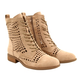 M.Daszyński Tied openwork workers Daszyński SA142-33 beige 7