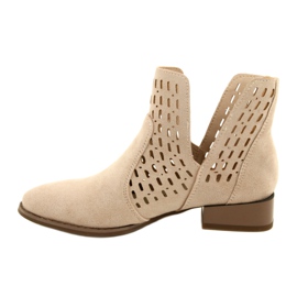 Women's Suede Boots Daszyński Beige SA197-12 2