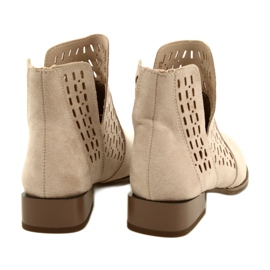 Women's Suede Boots Daszyński Beige SA197-12 5