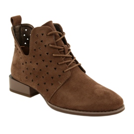 Women's Suede Boots Daszyński Brown SA197-10 1