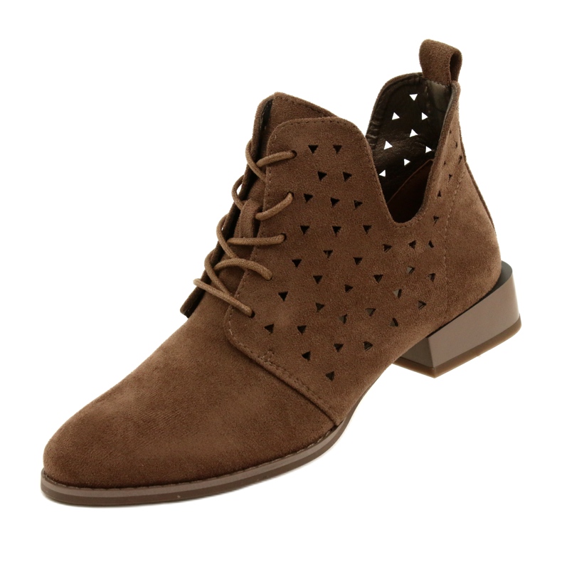 Women's Suede Boots Daszyński Brown SA197-10 4