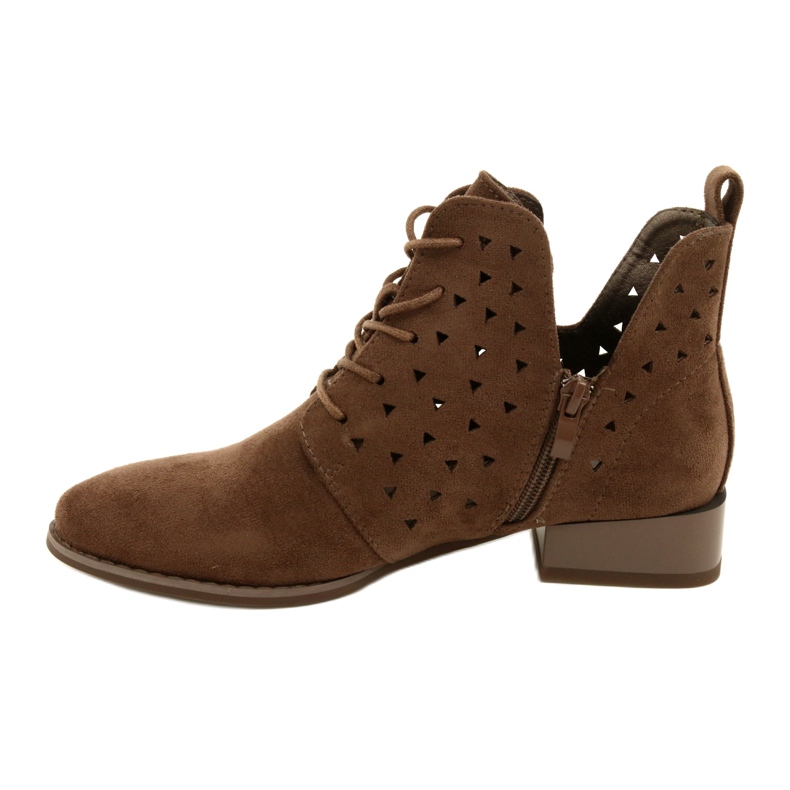 Women's Suede Boots Daszyński Brown SA197-10 2