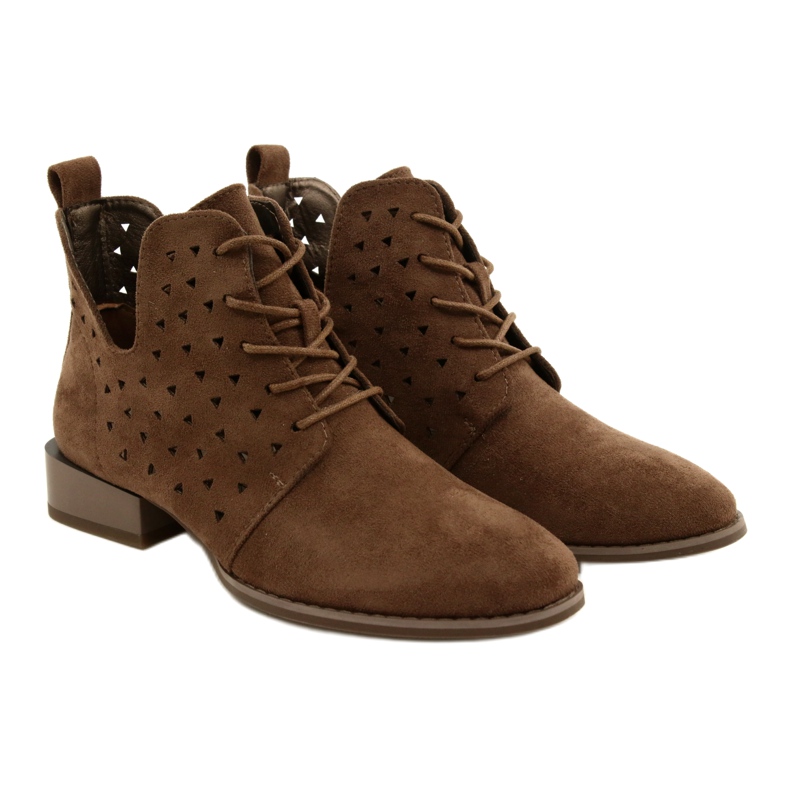 Women's Suede Boots Daszyński Brown SA197-10 5