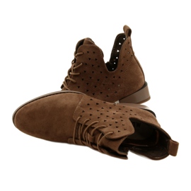 Women's Suede Boots Daszyński Brown SA197-10 6