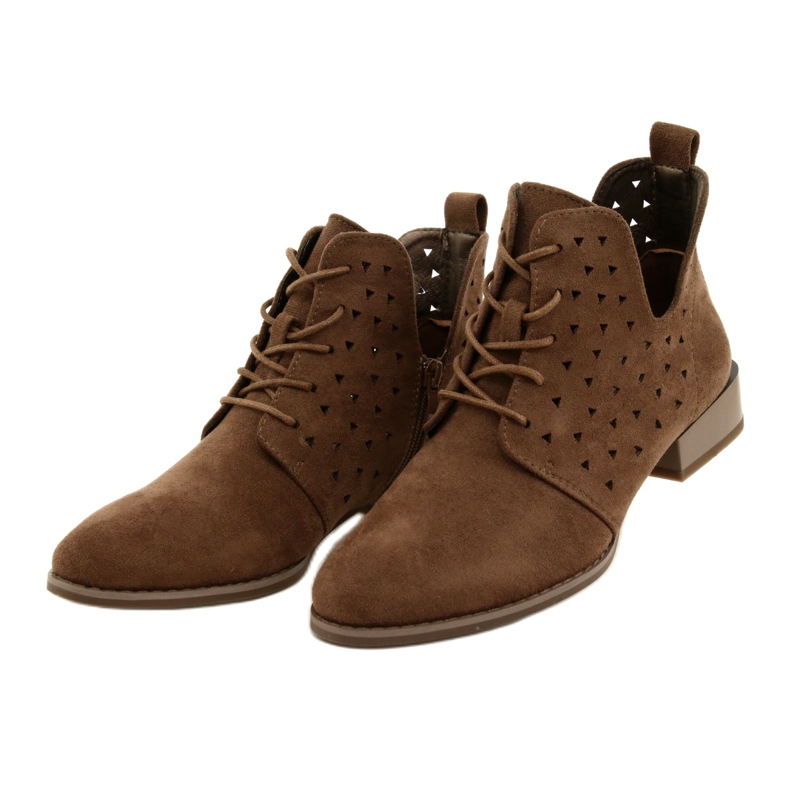 Women's Suede Boots Daszyński Brown SA197-10 3