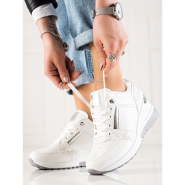 TRENDI Stylish wedge sneakers white 1