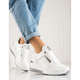 TRENDI Stylish wedge sneakers white 2 TRENDI Stylish wedge sneakers white 2