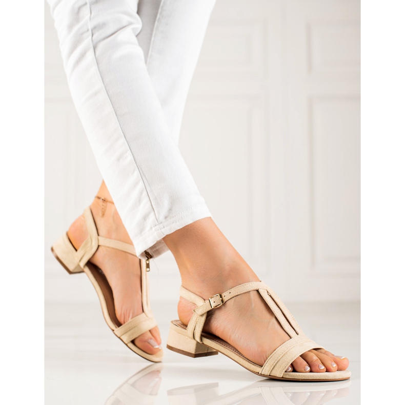 Classic suede VINCEZA sandals beige 1