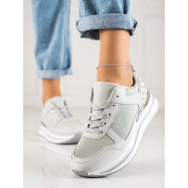 Diamantique Silver Sneakers With Mesh grey 1