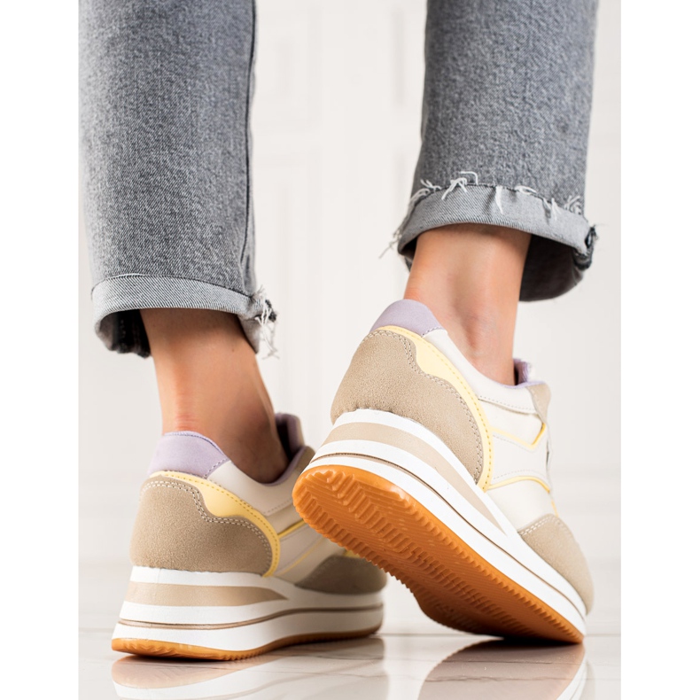 TRENDI Colorful Sneaks On The Platform beige 1