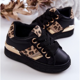 FR1 Black Trixie leopard leather sport shoes 2