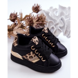 FR1 Black Trixie leopard leather sport shoes 1