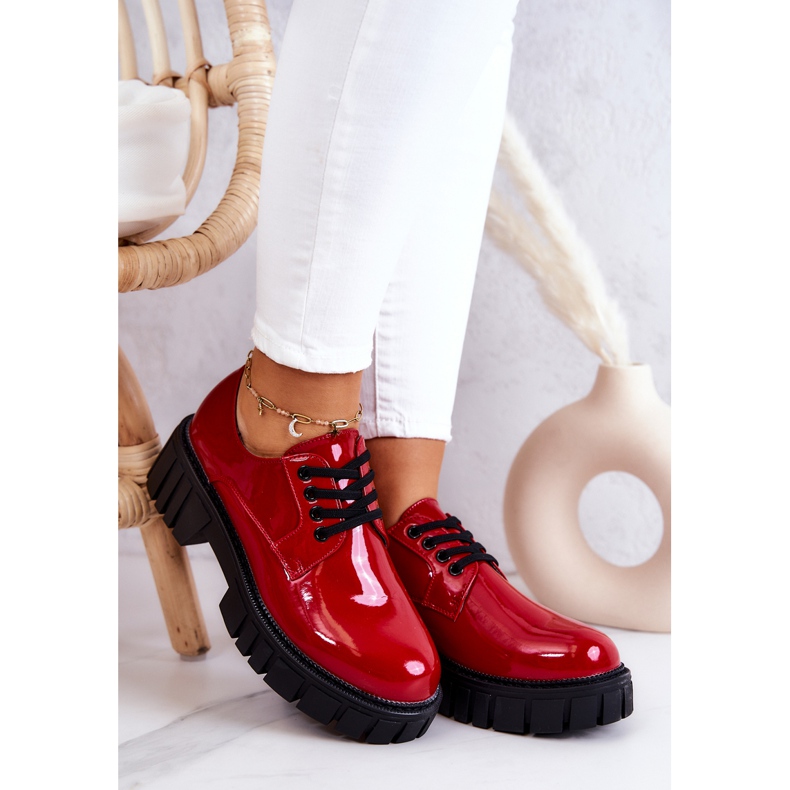 Fashionable Lacquered Shoes La.Fi Red Hallie 1