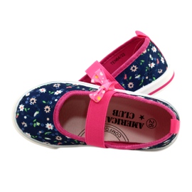 American Club Girls' ballerinas sneakers with a bow Ten64/22 in flowers blue blue 4 American Club Girls' ballerinas sneakers with a bow Ten64/22 in flowers blue blue 4