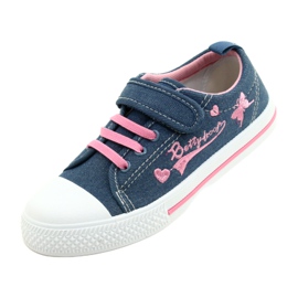 Sneakers Beety American Club leather insert blue pink 2