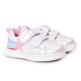 Evento Girls' sports shoes with a star 21Dz23-3904 white 4