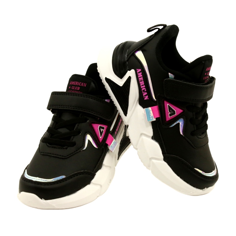 American Club Velcro sports shoes with hologram AA24/22 black 4 American Club Velcro sports shoes with hologram AA24/22 black 4