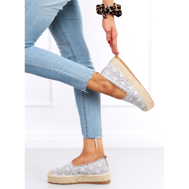 Alice Gray Lace Espadrilles grey 1
