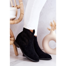 S.Barski Suede Women's Boots Hidden Wedge Black Solene 1
