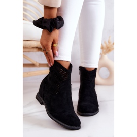 S.Barski Suede Women's Boots Hidden Wedge Black Solene 2
