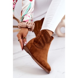 S.Barski Suede Women's Boots Hidden Wedge Camel Solene brown 2