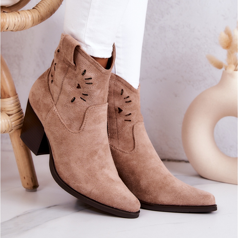 S.Barski Suede Women's Cowboy Boots Beige Devon 1 S.Barski Suede Women's Cowboy Boots Beige Devon 1
