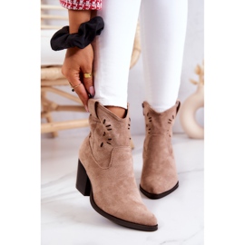 S.Barski Suede Women's Cowboy Boots Beige Devon 2 S.Barski Suede Women's Cowboy Boots Beige Devon 2