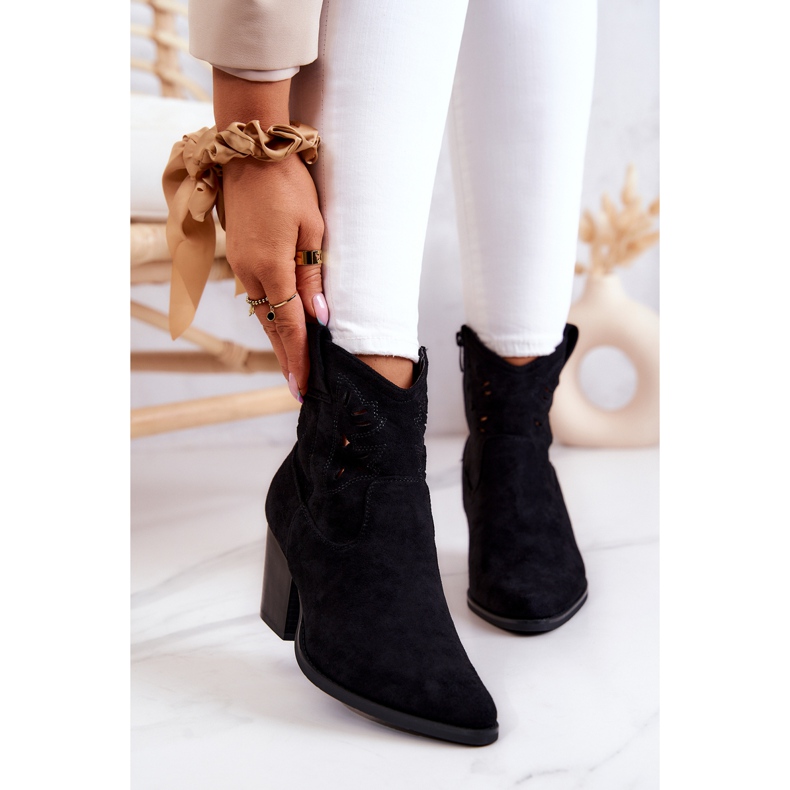 S.Barski Suede Women's Black Cowboy Boots Devon 1 S.Barski Suede Women's Black Cowboy Boots Devon 1