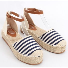 Gema Blue striped espadrilles navy blue 1