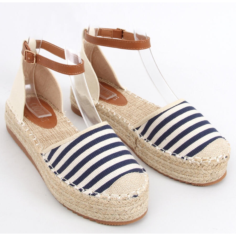 Gema Blue striped espadrilles navy blue 1
