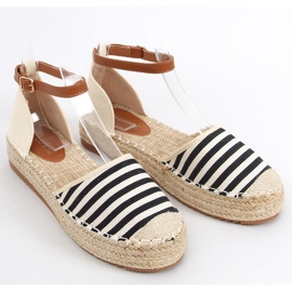Gema Black striped espadrilles beige 1