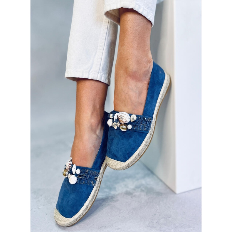 Lola Blue espadrilles with shells 1