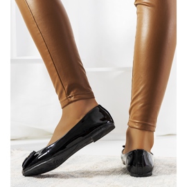 Black patent Flynn ballerinas 1