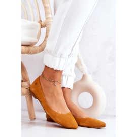 Women's Suede Ballerinas Maciejka 04100-44 Dark yellow multicolored 1