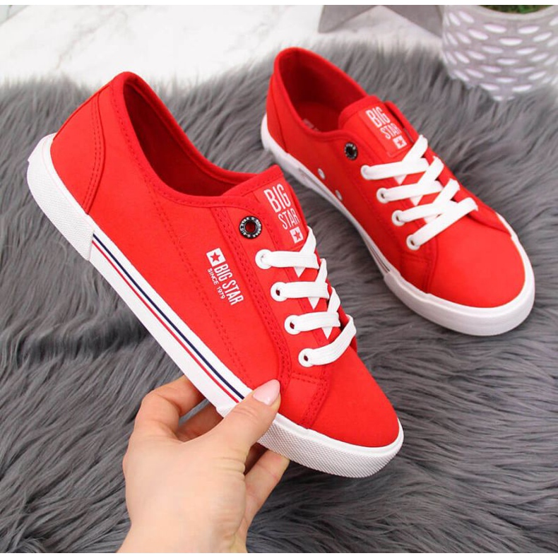 Textile low sneakers Big Star W HH274061 red 1