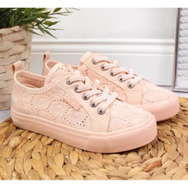 Lace sneakers Big Star Jr JJ374006 light pink 2