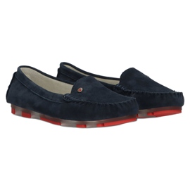 Leather Loafers Filippo DP2037 / 22 NV RD Navy blue red 4