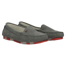 Leather Loafers Filippo DP2037 / 22 GR RD Gray red 4