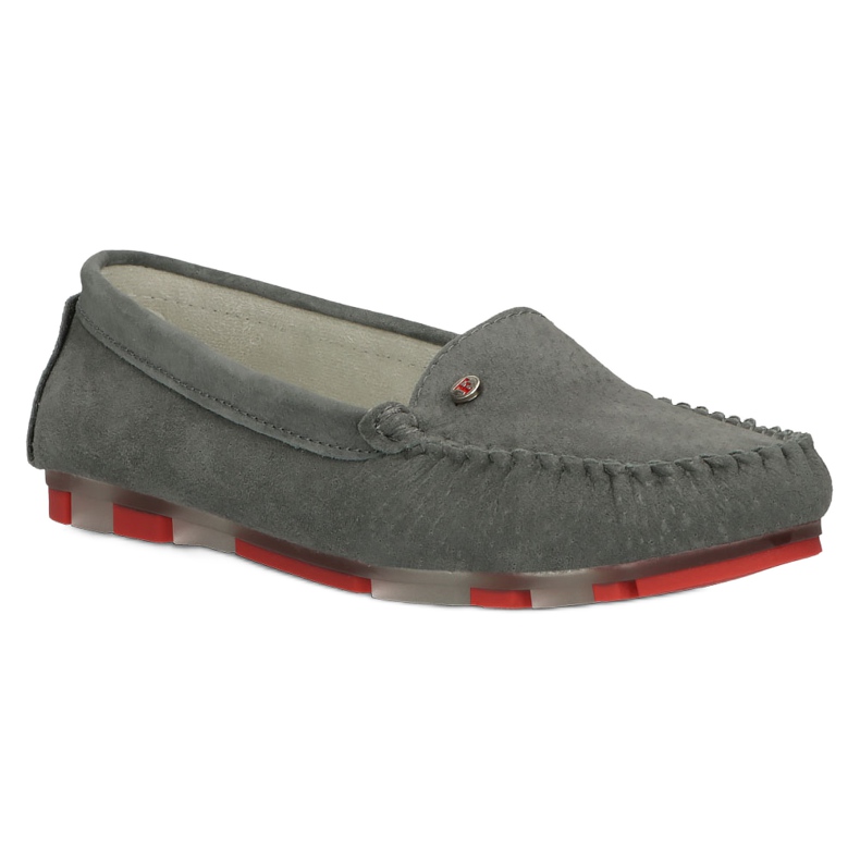 Leather Loafers Filippo DP2037 / 22 GR RD Gray red 1