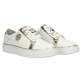 Filippo Stylish Leather Sneakers DP3617 / 22 WH white 3