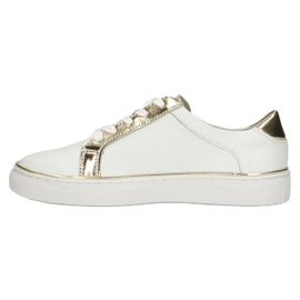 Filippo Stylish Leather Sneakers DP3617 / 22 WH white 4