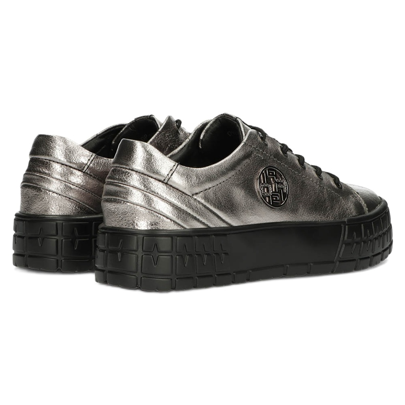 Filippo Stylish DP3528 / 22 GN Gun Metal Leather Sneakers brown silver 3 Filippo Stylish DP3528 / 22 GN Gun Metal Leather Sneakers brown silver 3