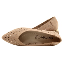 M.Daszyński Openwork Ballerinas with sequins Daszyński SA201-1 Beige 4