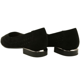 M.Daszyński Openwork Ballerinas with sequins Daszyński SA201-1 Black 5