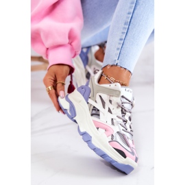 Women's Sport Leather Sneakers GOE JJ2N4090 Multicolor white purple pink grey 1