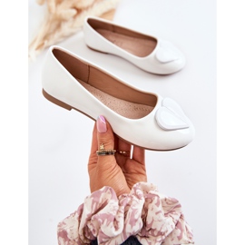 Vinceza Lacquered Children's Ballerinas With Heart White Corty 2