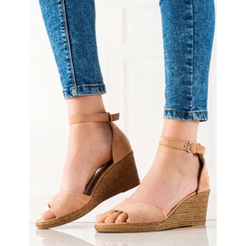 W. Potocki Suede Wedge Sandals Potocki beige 1