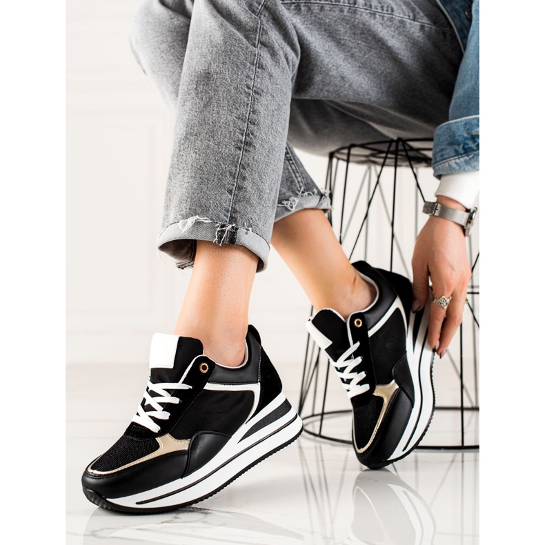 TRENDI Stylish Sneakers On The Platform black 1