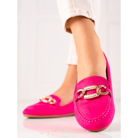 Seastar Moccasins With Golden Decoration pink 1