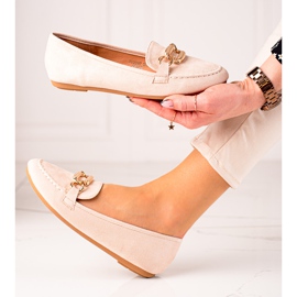 Seastar Moccasins With Golden Decoration beige 1